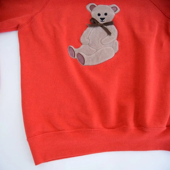 Vintage Bassett-Walker Red Teddy Bear with Bow Crewneck Sweater  M - Picture 7 of 14